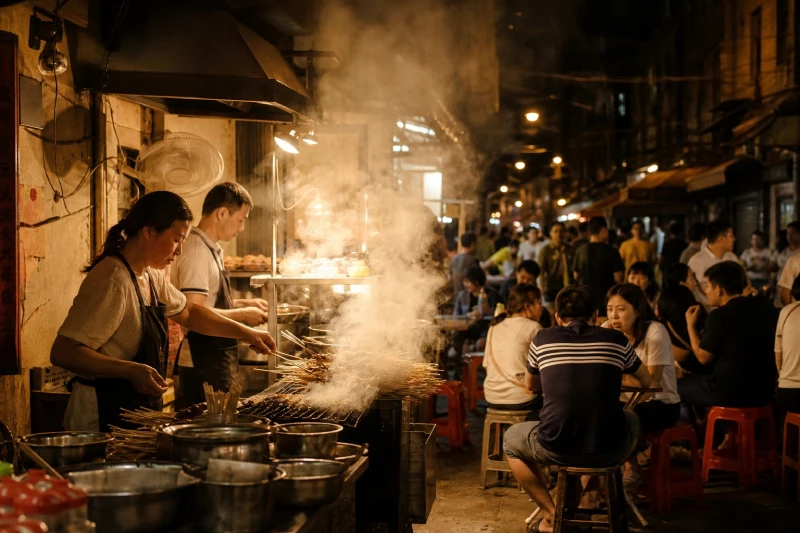 Chinese street food alley
